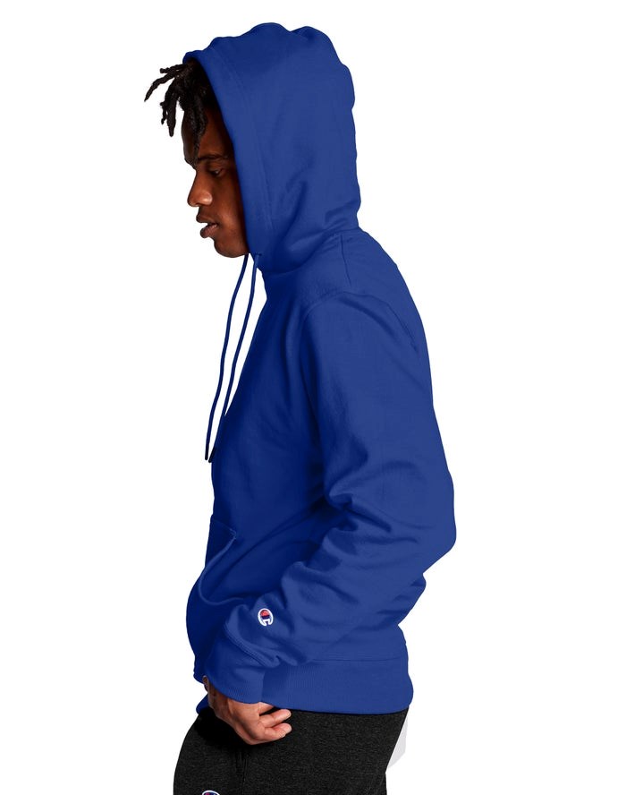 Champion Powerblend Fleece C Logo Hoodie Herr Blå | 0123649-VZ