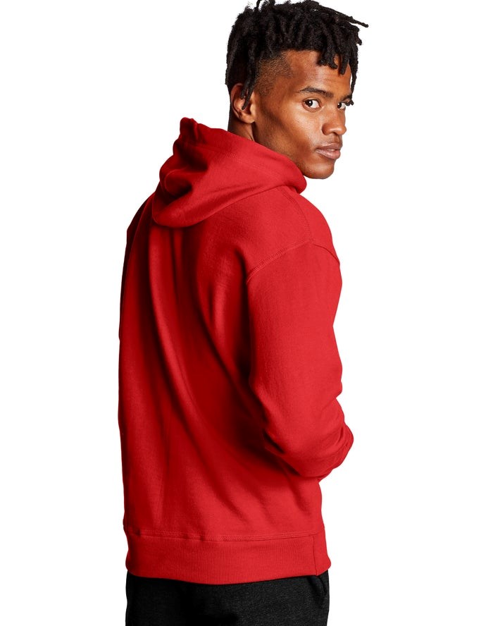 Champion Powerblend Fleece C Logo Hoodie Herr Röda | 1875063-EQ