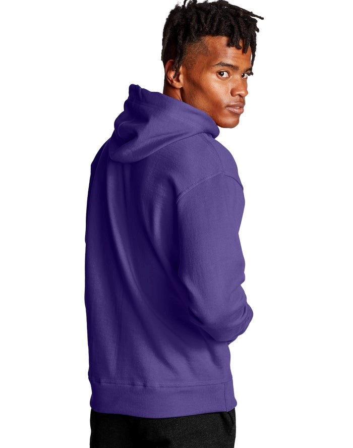 Champion Powerblend Fleece C Logo Hoodie Herr Lila | 2718350-JB