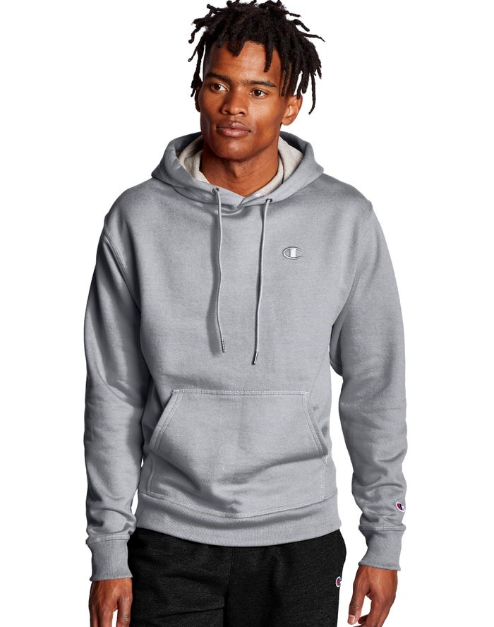 Champion Powerblend Fleece C Logo Hoodie Herr Grå | 7301549-BY