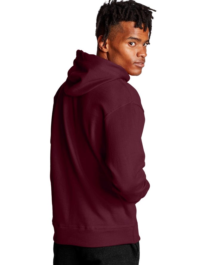 Champion Powerblend Fleece C Logo Hoodie Herr Mörkröda | 9106427-KT