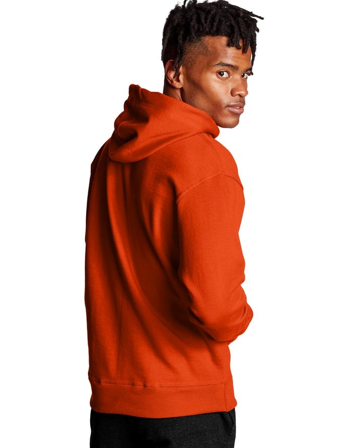 Champion Powerblend Fleece C Logo Hoodie Herr Orange | 9625381-YU