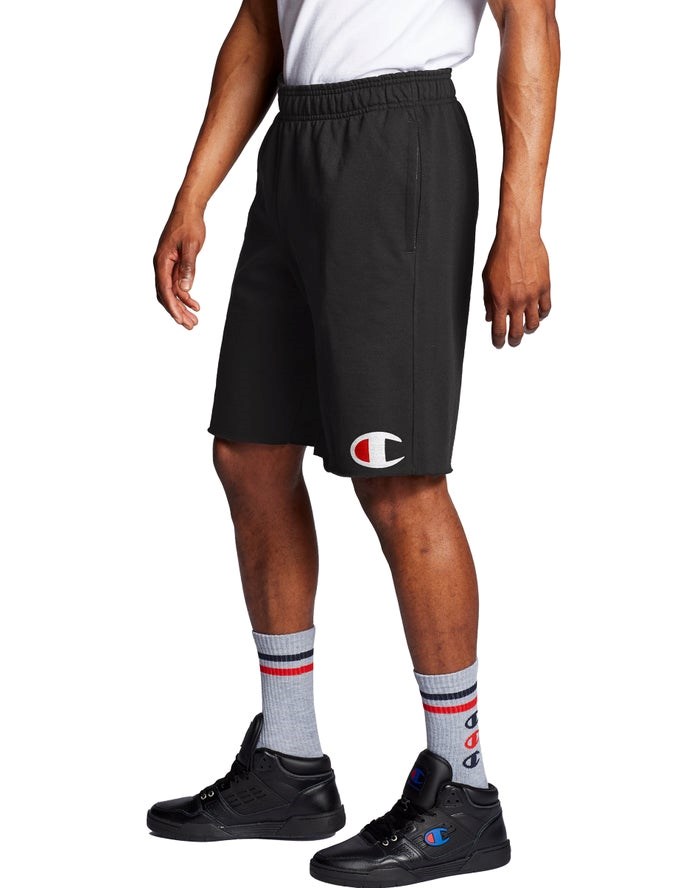 Champion Powerblend Fleece C Logo Shorts Herr Svarta | 1764392-FI