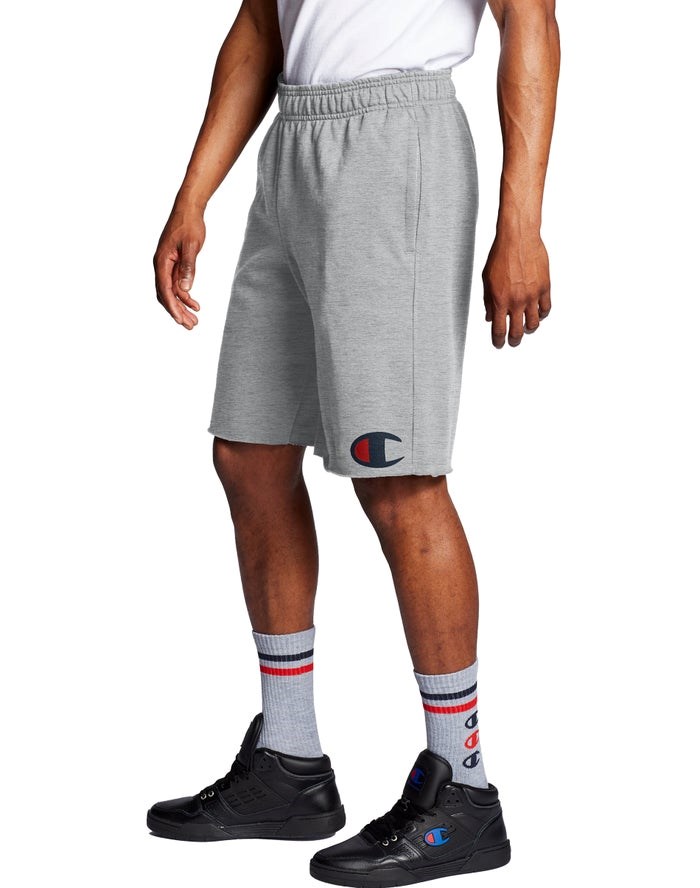 Champion Powerblend Fleece C Logo Shorts Herr Grå | 8193675-RG