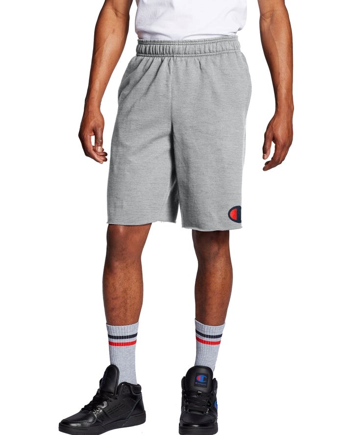 Champion Powerblend Fleece C Logo Shorts Herr Grå | 8193675-RG