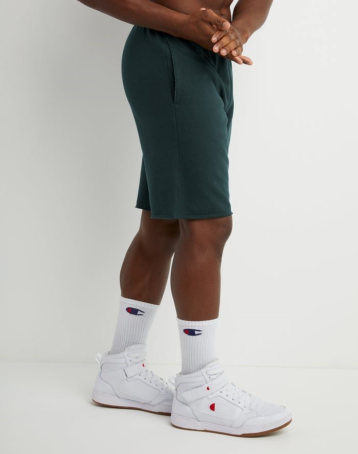 Champion Powerblend Fleece C Logo Shorts Herr Mörkgröna | 9135042-NQ