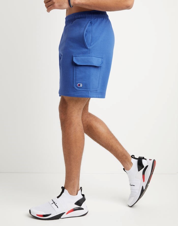 Champion Powerblend Fleece Cargo Shorts Herr Blå | 3054627-XE