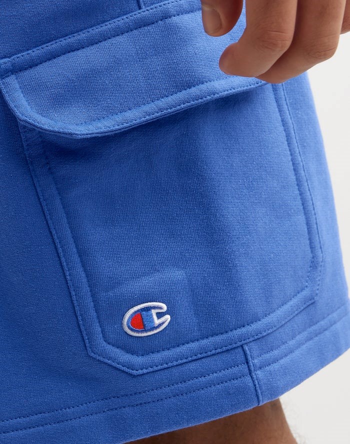 Champion Powerblend Fleece Cargo Shorts Herr Blå | 3054627-XE