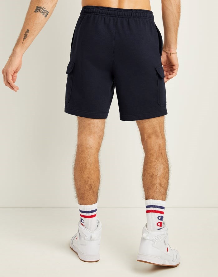 Champion Powerblend Fleece Cargo Shorts Herr Marinblå | 5387129-ZR