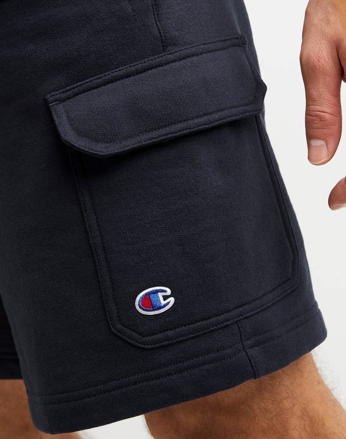 Champion Powerblend Fleece Cargo Shorts Herr Marinblå | 5387129-ZR