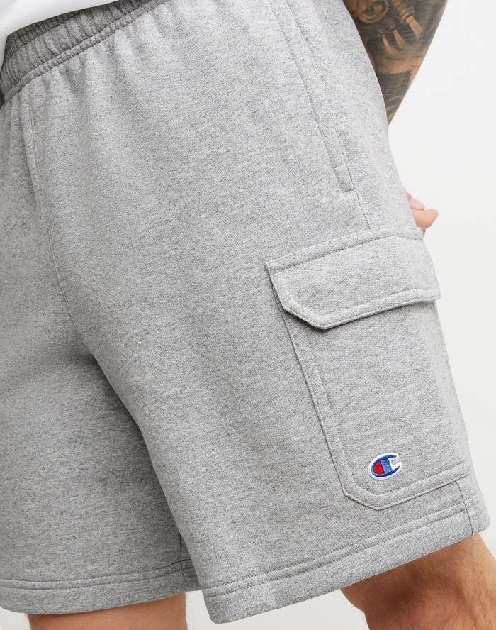 Champion Powerblend Fleece Cargo Shorts Herr Grå | 7230145-CY