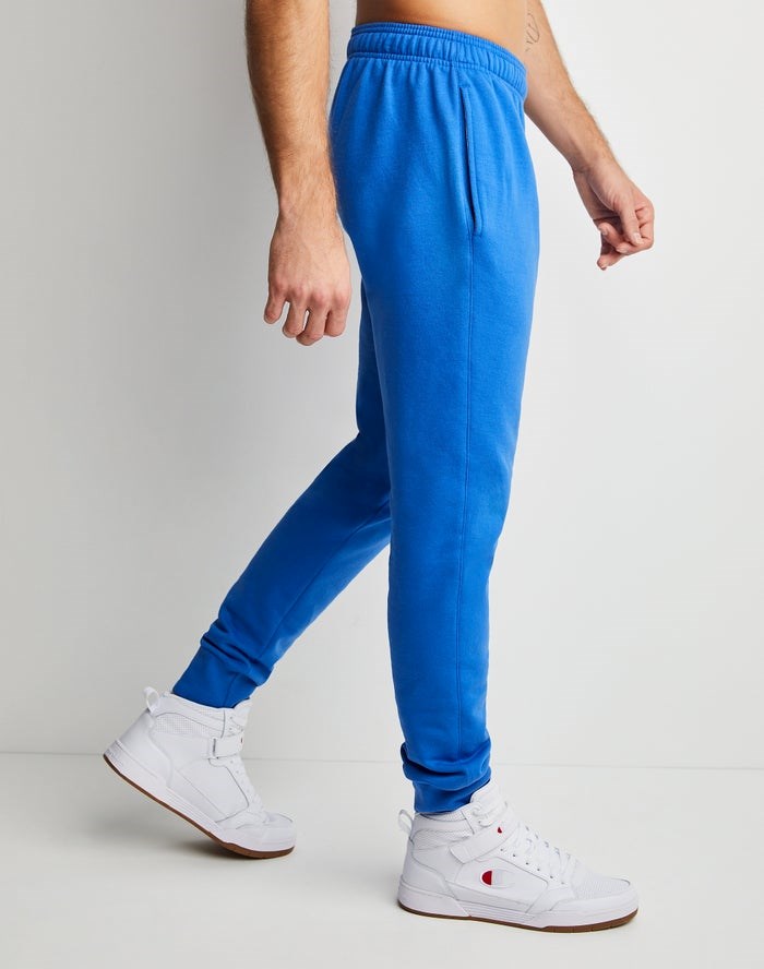 Champion Powerblend Fleece Chasing Waves Sweatpants Herr Blå | 7249153-MJ