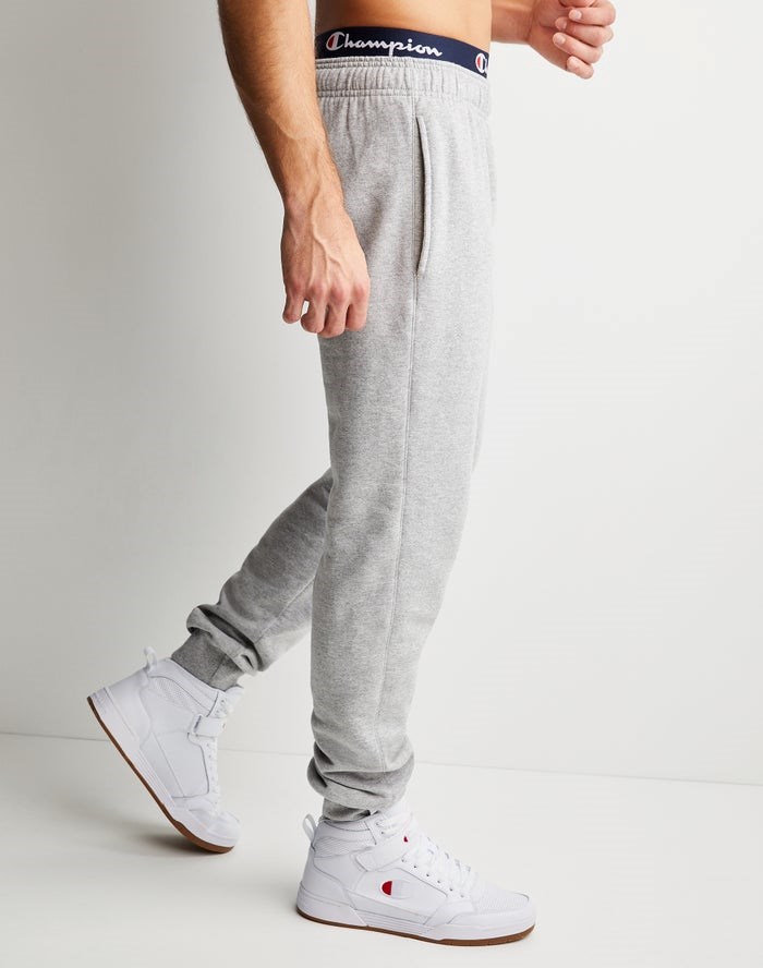 Champion Powerblend Fleece Chasing Waves Sweatpants Herr Grå | 9567082-CO