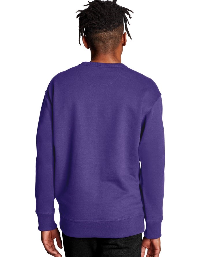 Champion Powerblend Fleece Crew C Logo Tröjor Herr Lila | 1698735-OP