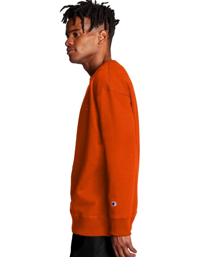 Champion Powerblend Fleece Crew C Logo Tröjor Herr Orange | 3410827-XI