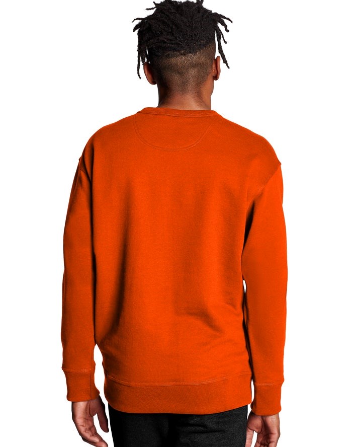 Champion Powerblend Fleece Crew C Logo Tröjor Herr Orange | 3410827-XI