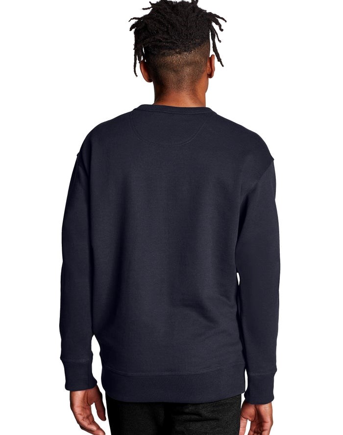 Champion Powerblend Fleece Crew C Logo Tröjor Herr Marinblå | 5183964-ST