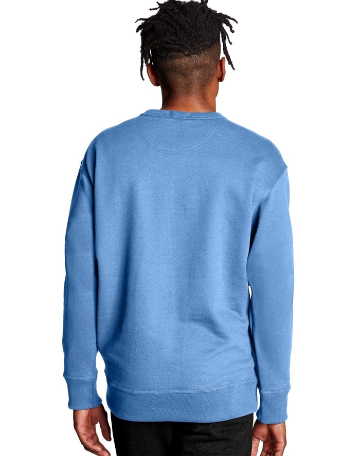 Champion Powerblend Fleece Crew C Logo Tröjor Herr Blå | 6184357-BC