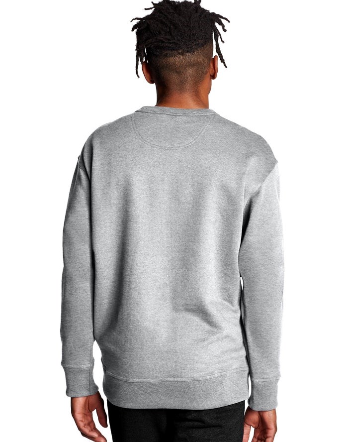 Champion Powerblend Fleece Crew C Logo Tröjor Herr Grå | 6980523-XP