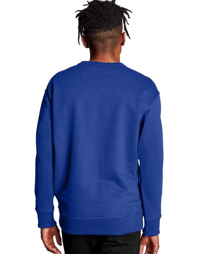 Champion Powerblend Fleece Crew C Logo Tröjor Herr Blå | 7132069-WO