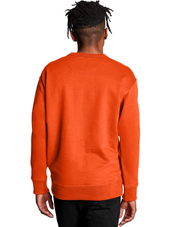 Champion Powerblend Fleece Crew C Logo Tröjor Herr Orange | 7318526-TY