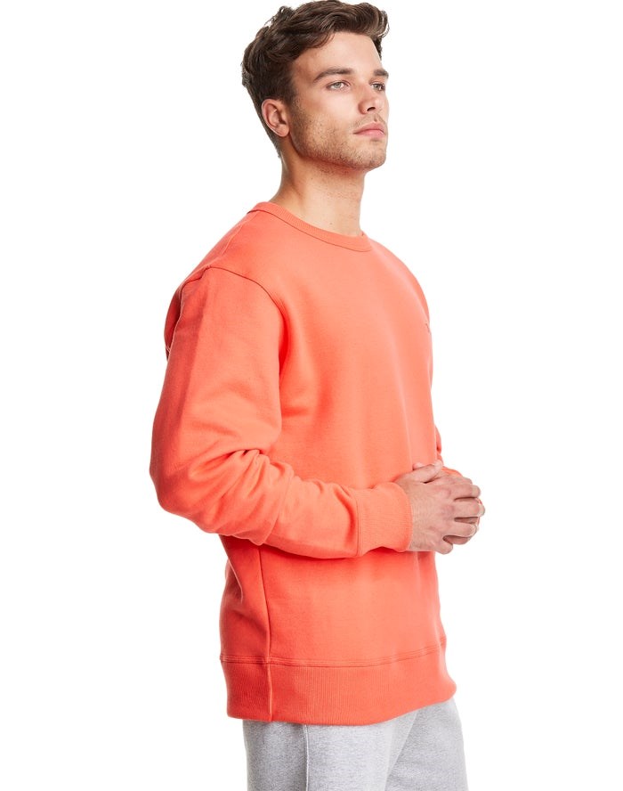 Champion Powerblend Fleece Crew C Logo Tröjor Herr Orange | 7318526-TY