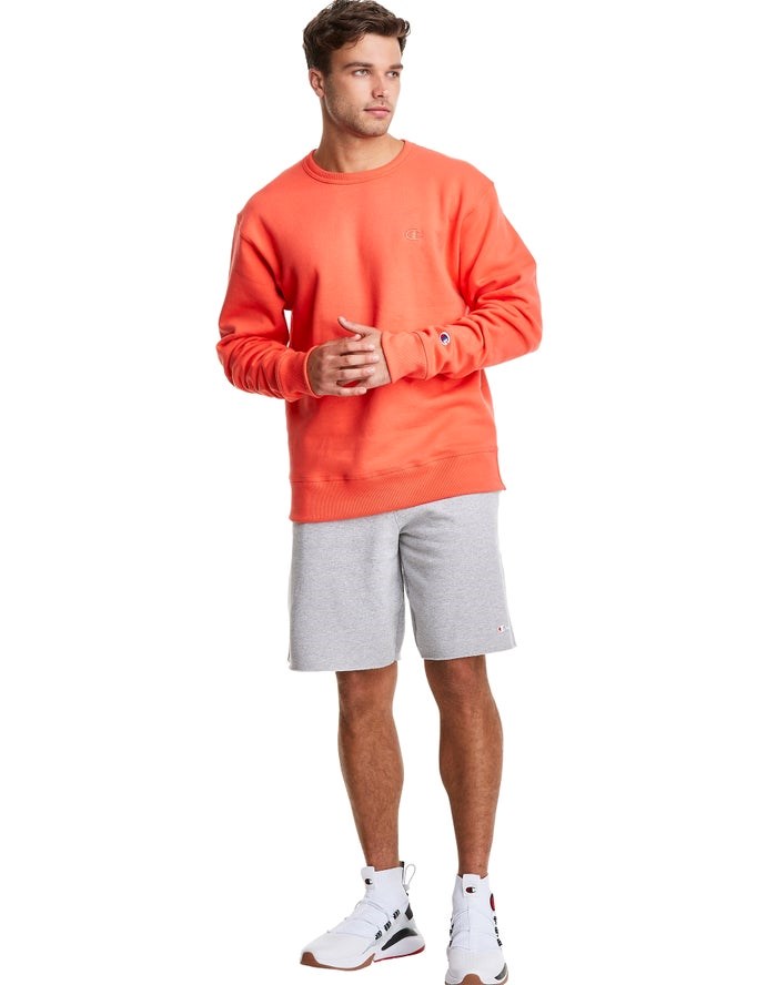 Champion Powerblend Fleece Crew C Logo Tröjor Herr Orange | 7318526-TY