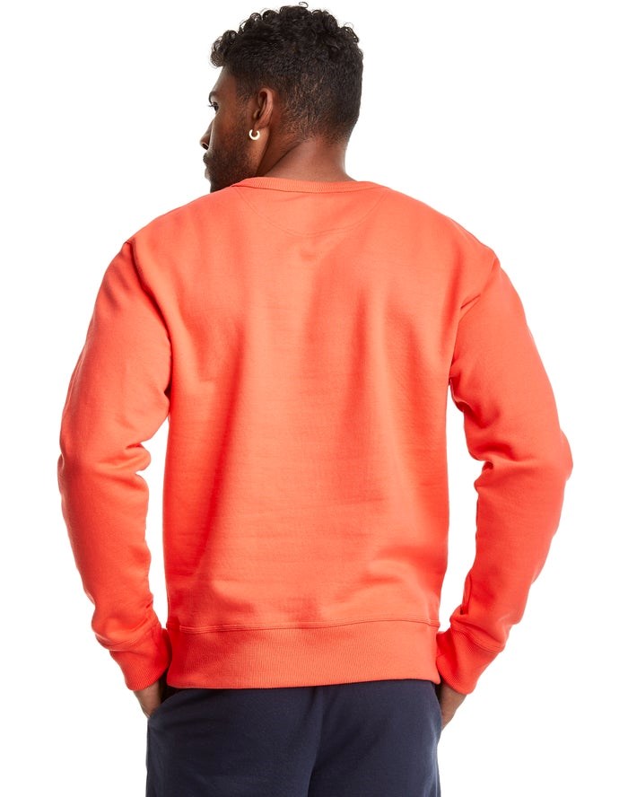 Champion Powerblend Fleece Crew Script Logo Tröjor Herr Orange | 0493251-YH