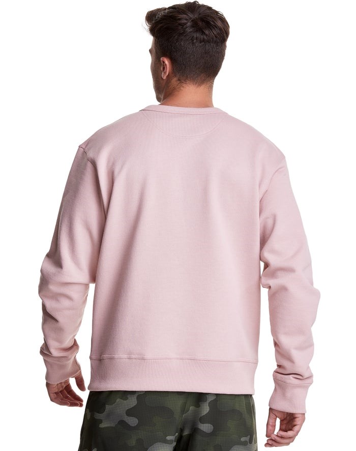 Champion Powerblend Fleece Crew Script Logo Tröjor Herr Rosa | 7405638-BM