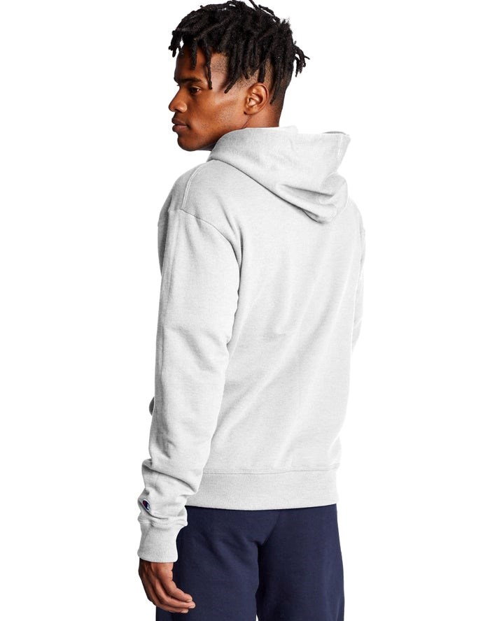 Champion Powerblend Fleece Full Zip C Logo Hoodie Herr Grå | 3718405-ME