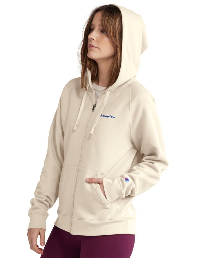 Champion Powerblend Fleece Full Zip Jacka Dam Grädde | 5407219-QF