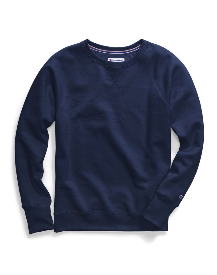 Champion Powerblend Fleece Klassiska Crew T-shirt Dam Marinblå | 0743291-MD