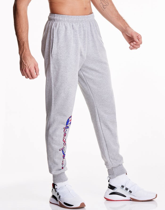 Champion Powerblend Fleece Liquid Filled Script Logo Sweatpants Herr Grå | 1864203-NA