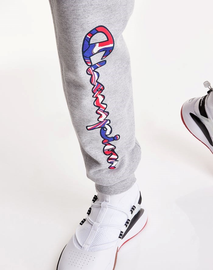 Champion Powerblend Fleece Liquid Filled Script Logo Sweatpants Herr Grå | 1864203-NA