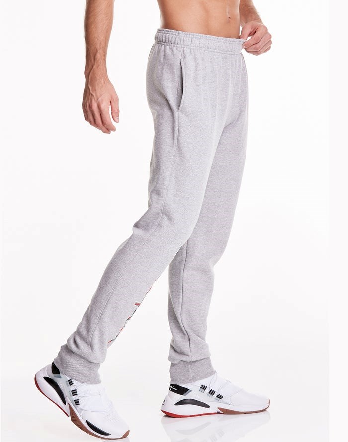 Champion Powerblend Fleece Liquid Filled Script Sweatpants Herr Grå | 7392846-VU