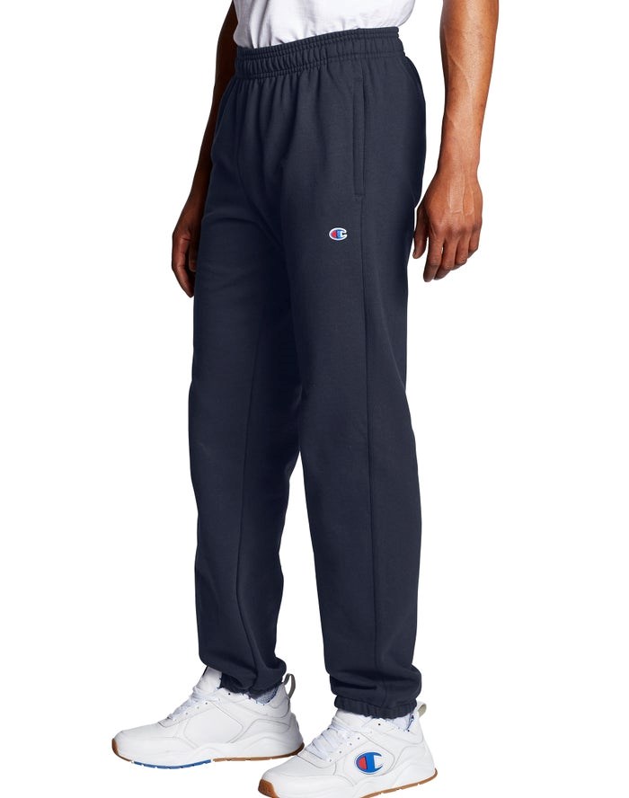 Champion Powerblend Fleece Relaxed Bottom Shorts Herr Marinblå | 5210894-KJ