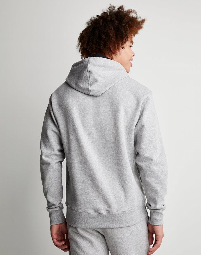 Champion Powerblend Fleece Ripple Effect Hoodie Herr Grå | 7256049-QS