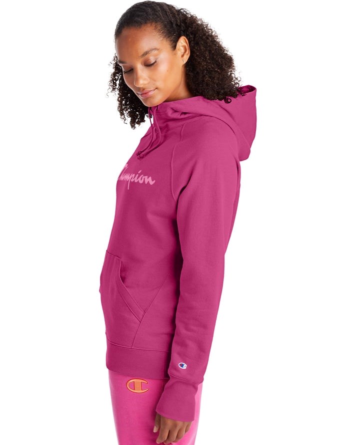 Champion Powerblend Fleece Script Logo Jacka Dam Rosa | 0573642-LR