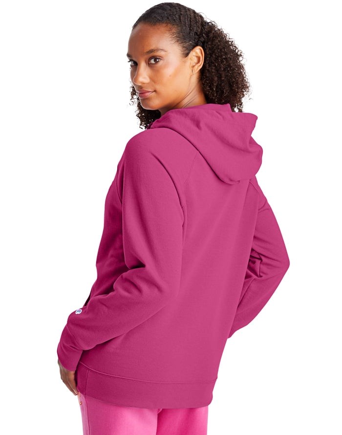 Champion Powerblend Fleece Script Logo Jacka Dam Rosa | 0573642-LR