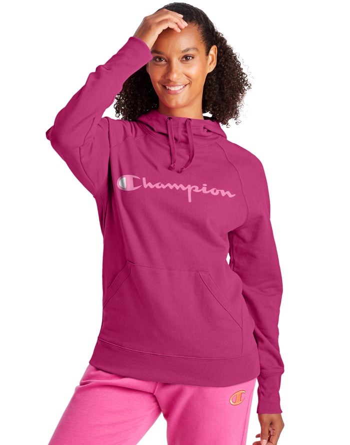 Champion Powerblend Fleece Script Logo Jacka Dam Rosa | 0573642-LR