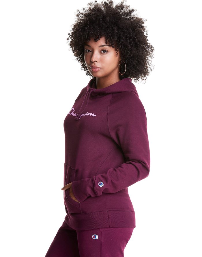 Champion Powerblend Fleece Script Logo Jacka Dam Mörklila | 2758069-FN