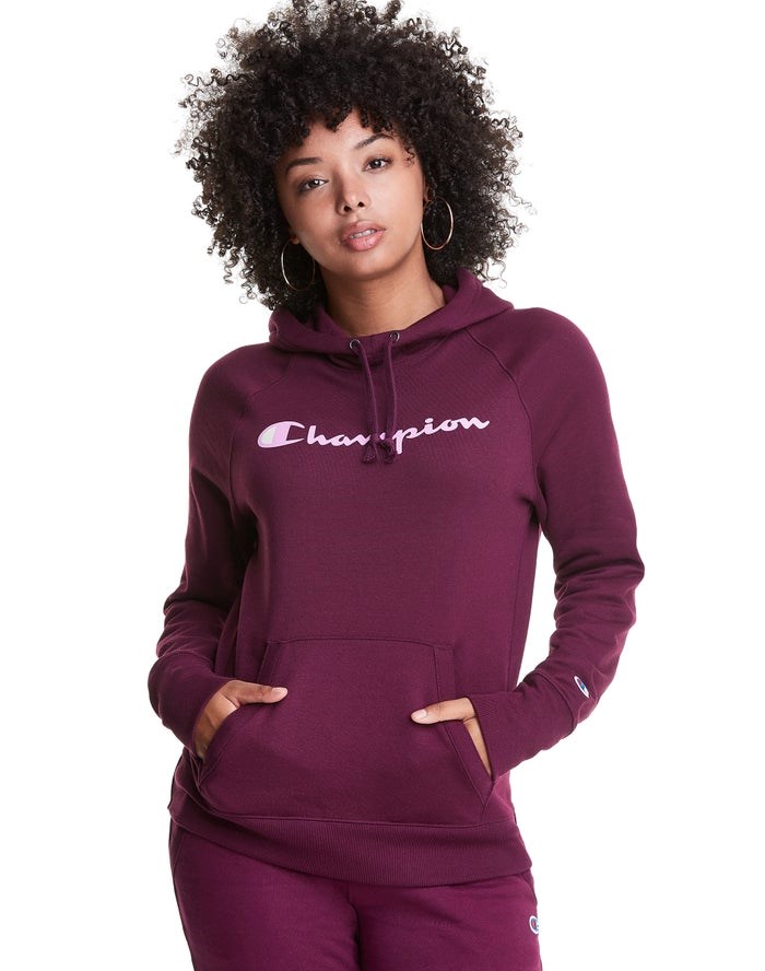 Champion Powerblend Fleece Script Logo Jacka Dam Mörklila | 2758069-FN