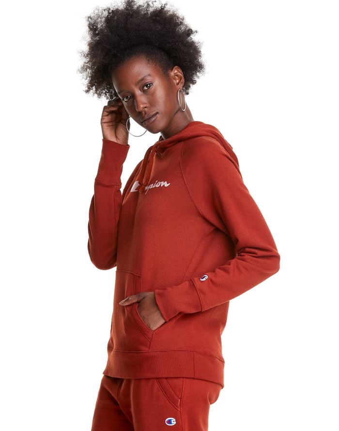 Champion Powerblend Fleece Script Logo Jacka Dam Bruna | 3792486-JY