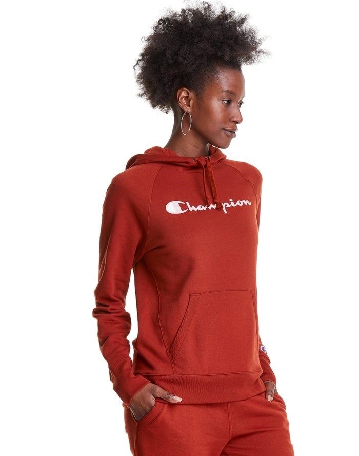 Champion Powerblend Fleece Script Logo Jacka Dam Bruna | 3792486-JY