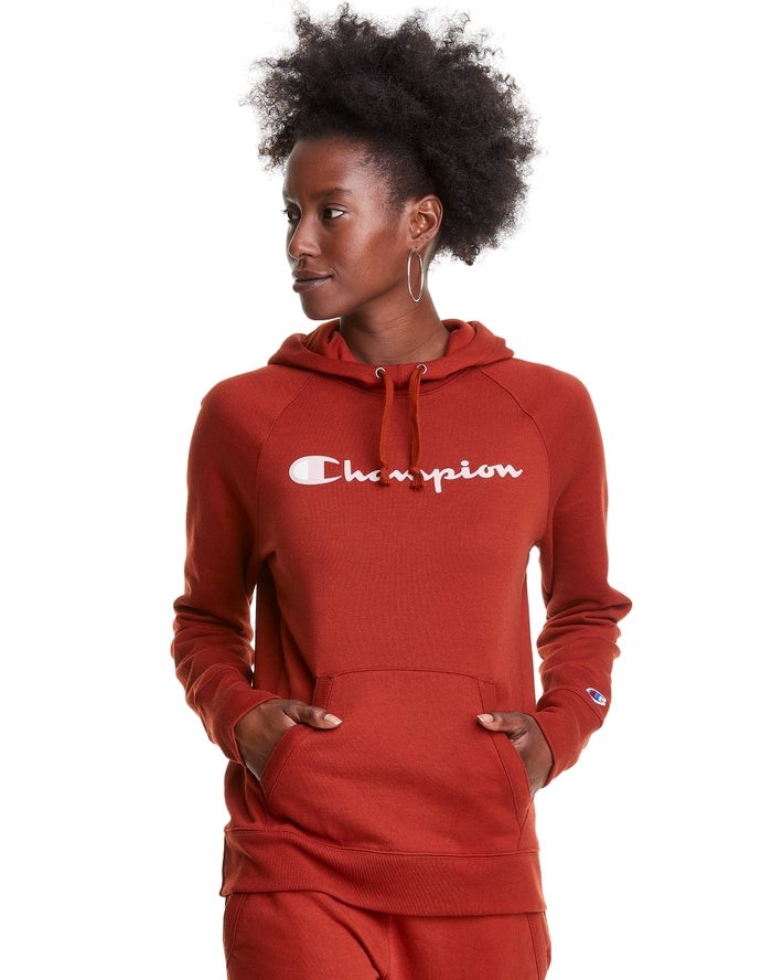 Champion Powerblend Fleece Script Logo Jacka Dam Bruna | 3792486-JY