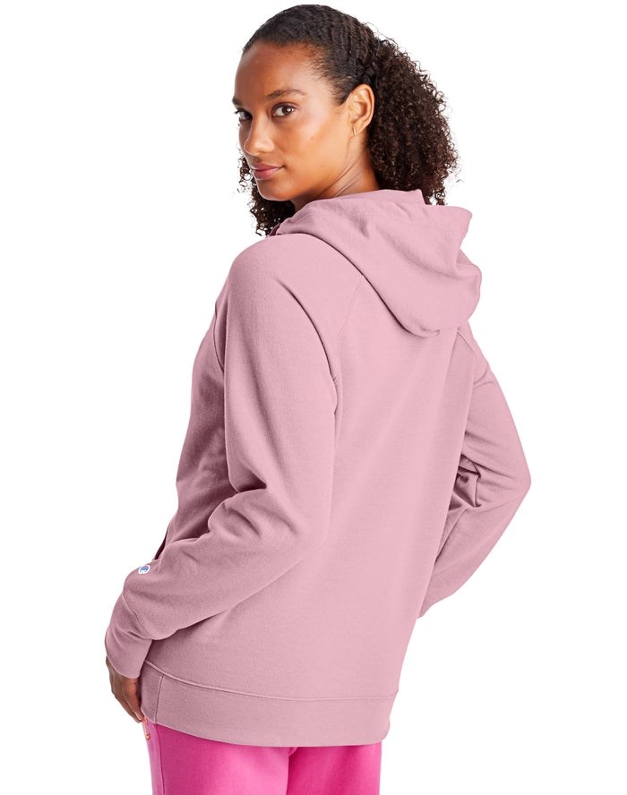 Champion Powerblend Fleece Script Logo Jacka Dam Rosa | 5983162-GF