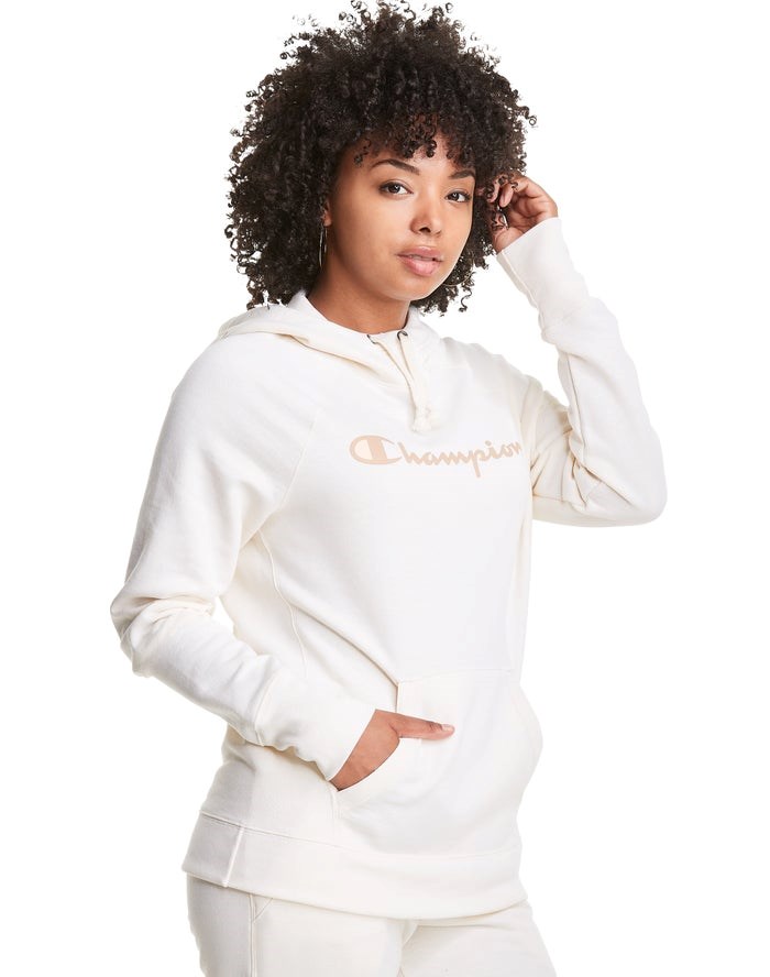 Champion Powerblend Fleece Script Logo Jacka Dam Vita | 6058923-VY