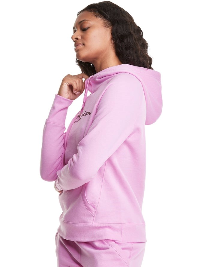 Champion Powerblend Fleece Script Logo Jacka Dam Rosa | 7358092-CD