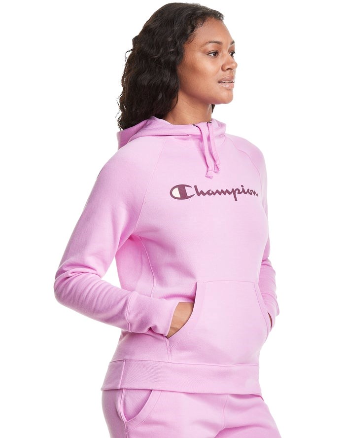 Champion Powerblend Fleece Script Logo Jacka Dam Rosa | 7358092-CD