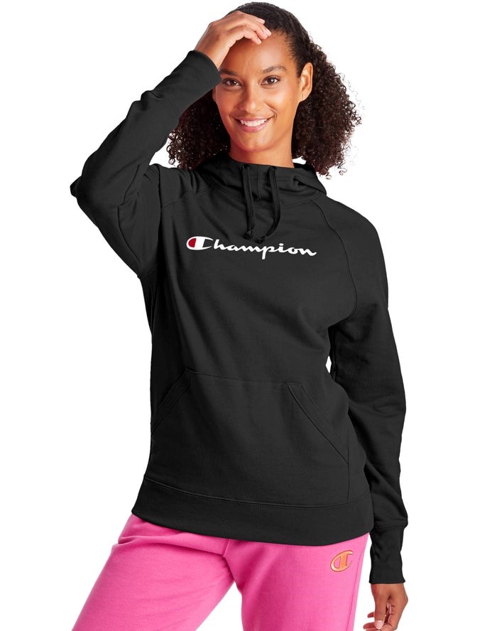 Champion Powerblend Fleece Script Logo Jacka Dam Svarta | 7832415-MO